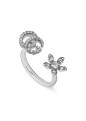 Gucci Flora Diamond Open Ring in White Gold at Nordstrom