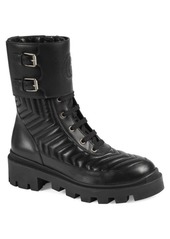 Gucci Frances GG Matelassé Platform Combat Boot in Black/Black/Black at Nordstrom
