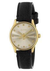 Gucci G-Timeless Bee Leather Strap Watch