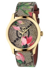Gucci G-Timeless Floral Print GG Canvas Strap Watch