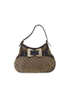 Gucci Gg Canvas Shoulder Bag Leather 2Set Beige Black Auth Tb736