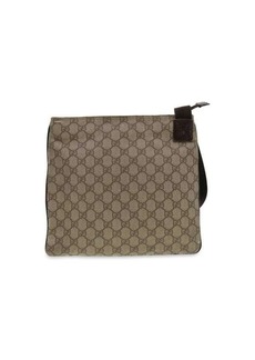 Gucci Gg Canvas Shoulder Bag Pvc Leather Beige Dark Brown 141626 Auth Bs5003