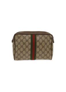 Gucci Gg Canvas Web Sherry Line Clutch Bag Beige Red Green 89.01.012 Auth Yk8202