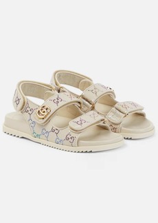 Gucci GG Crystal canvas sandals