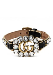 Gucci GG Crystal Leather Bracelet