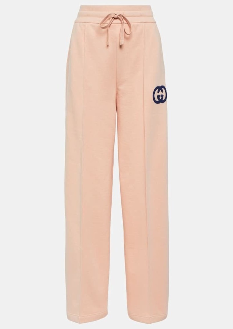 Gucci GG embroidered cotton jersey sweatpants