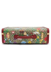 Gucci GG Flora coated canvas and leather suitcase