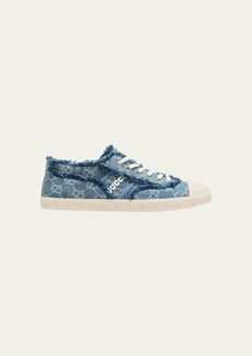 Gucci GG Frayed Denim Low-Top Sneakers