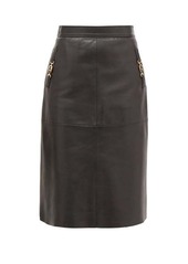 Gucci GG-Horsebit leather skirt