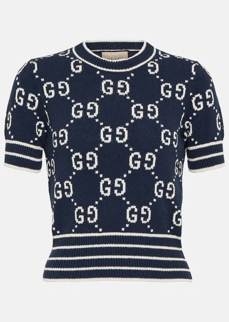 Gucci GG jacquard cotton-blend top