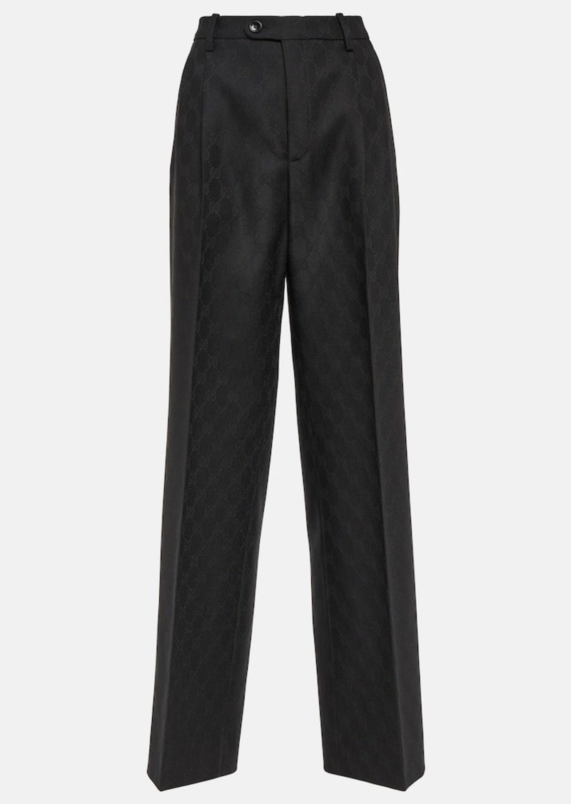 Gucci GG jacquard high-rise wool straight pants