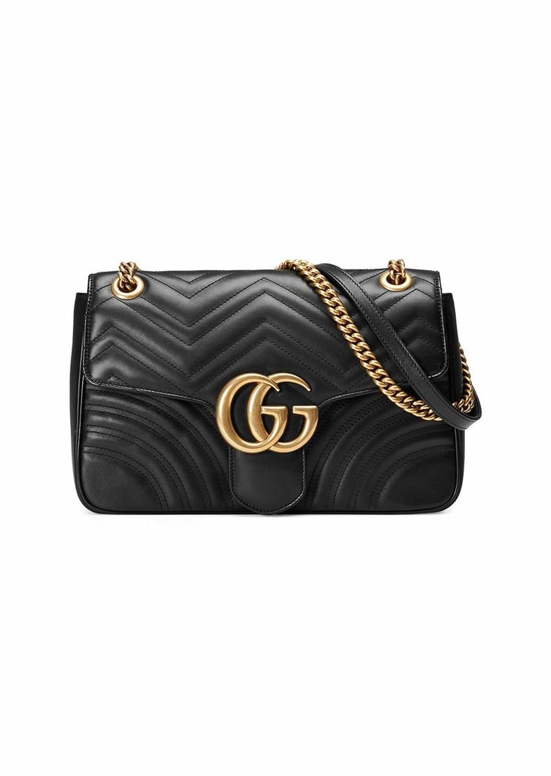 Gucci GG Marmont 2.0 Medium Quilted Shoulder Bag  Black