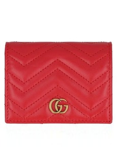 GUCCI GG MARMONT QUILTED LEATHER CARD HOLDER