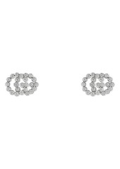 Gucci GG Running Diamond Stud Earrings in White Gold at Nordstrom