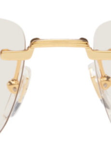 Gucci Gold & Black Rimless Sunglasses