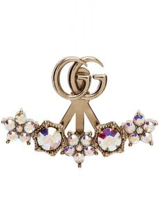 Gucci Gold Crystal Double G Single Earring