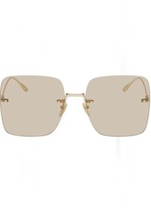 Gucci Gold Oversized Square Rimless Sunglasses