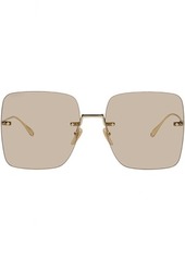 Gucci Gold Oversized Square Rimless Sunglasses