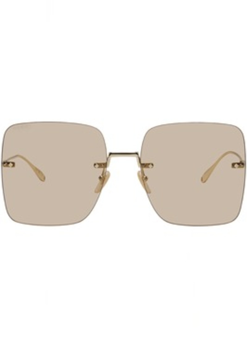 Gucci Gold Oversized Square Rimless Sunglasses