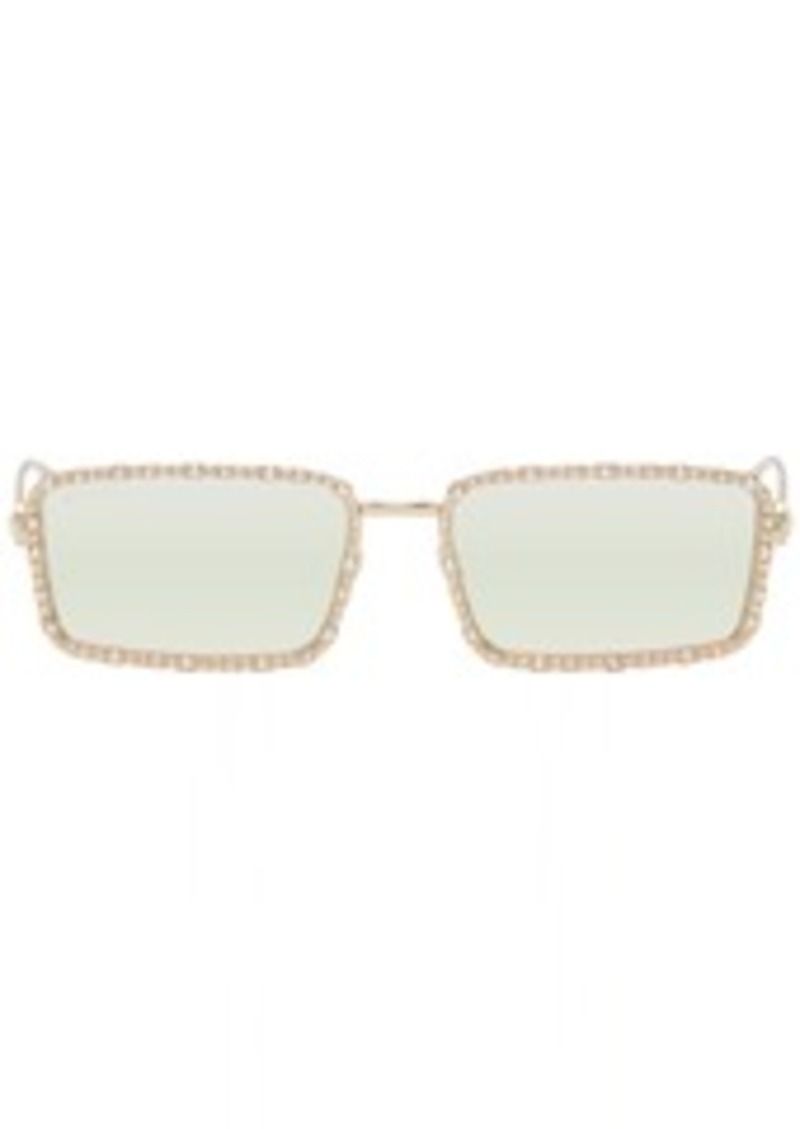 Gucci Gold Rectangular Sunglasses