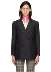 Gucci Gray GG Jacquard Blazer