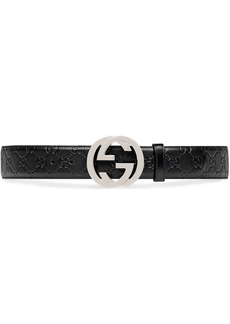 Gucci G buckle leather belt