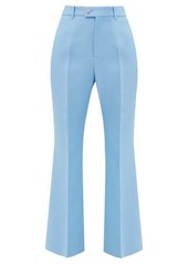 Gucci GG-button silk-blend flared trousers