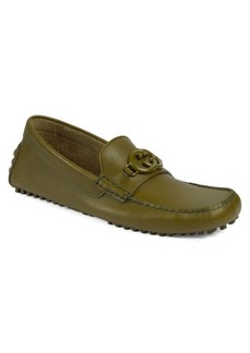 Gucci Interlocking G Leather Driving Moccasin in Juniper Green at Nordstrom