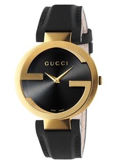 Gucci Interlocking G Leather Strap Watch, 37mm