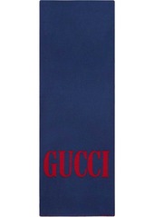 Gucci jacquard wool silk scarf
