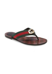 Gucci Kika GG Web Flip Flop in Green/red/black at Nordstrom