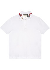 Gucci Kingsnake embroidered polo shirt