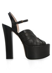 GUCCI LEATHER PLATFORM SANDALS