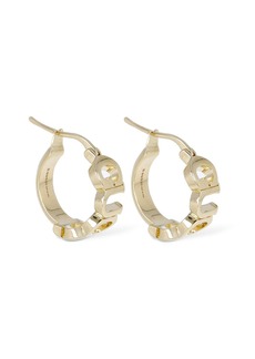 Gucci Lettering Brass Hoop Earrings