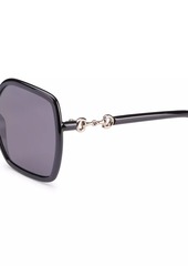 Gucci Logo 55MM Oversized Geometric Sunglasses
