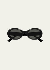 Gucci Logo Acetate Oval Sunglasses