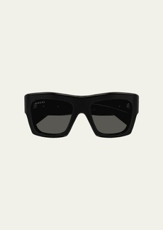 Gucci Logo Acetate Rectangle Sunglasses