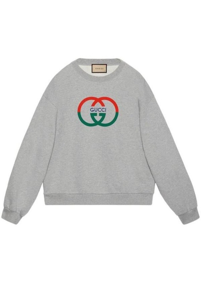 GUCCI Logo cotton crewneck sweatshirt