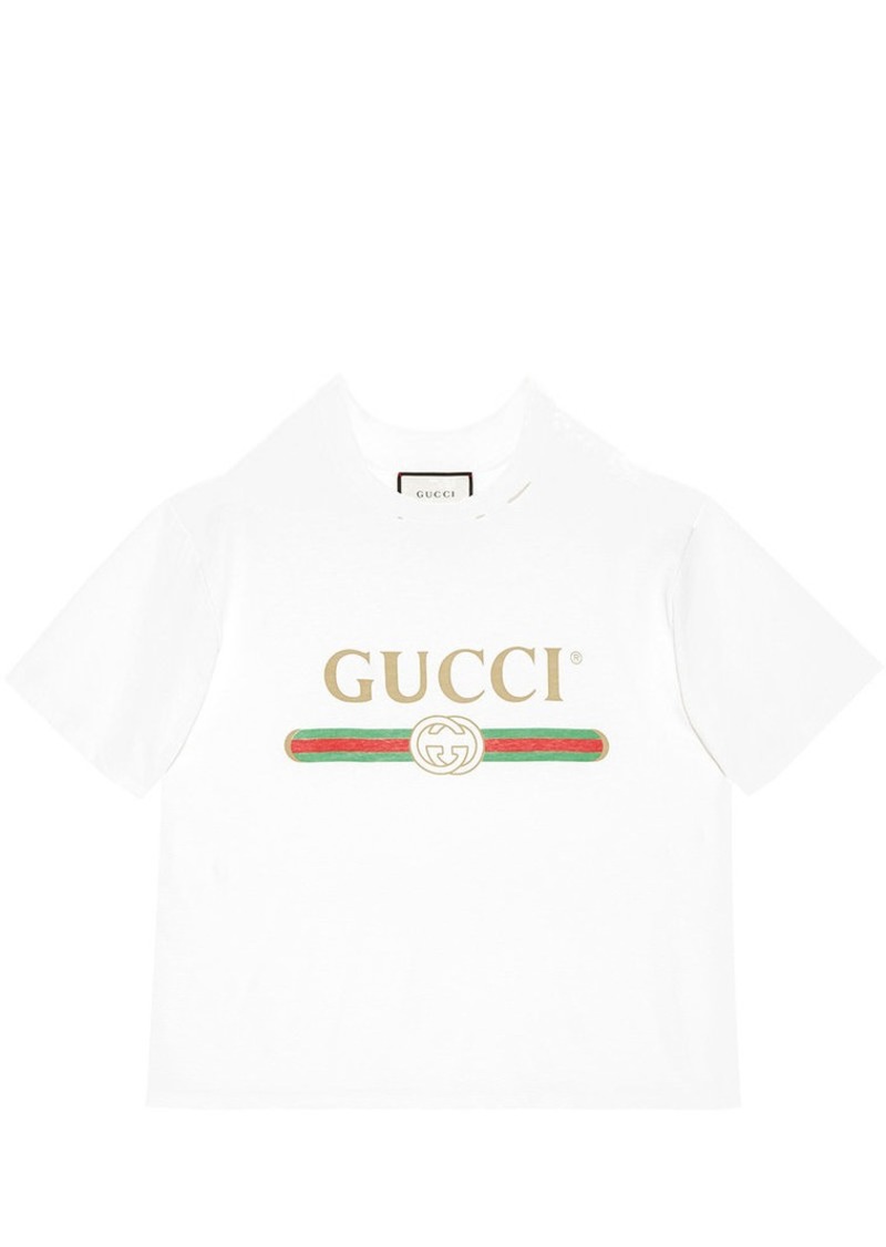 gucci logo t shirt white