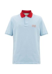 Gucci Logo-embroidered cotton-blend piqué polo shirt