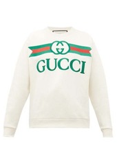 Gucci Logo-embroidered loopback cotton-jersey sweater