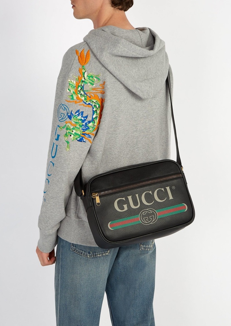 gucci logo print shoulder bag