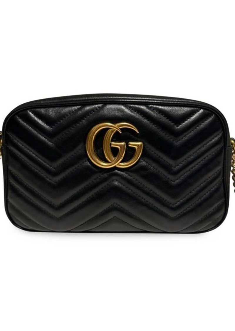 Gucci Marmont Small Shoulder Bag In Black Leather