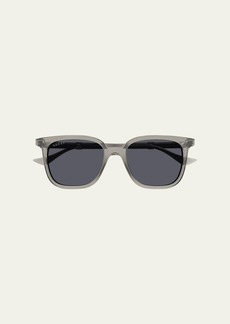 Gucci Men's Acetate and Nylon Rectangle Sunglasses
