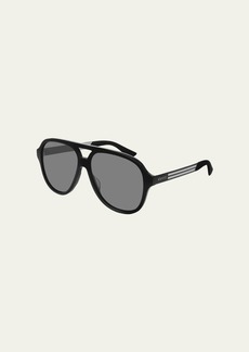 Gucci Men's Aviator Logo Sunglasses