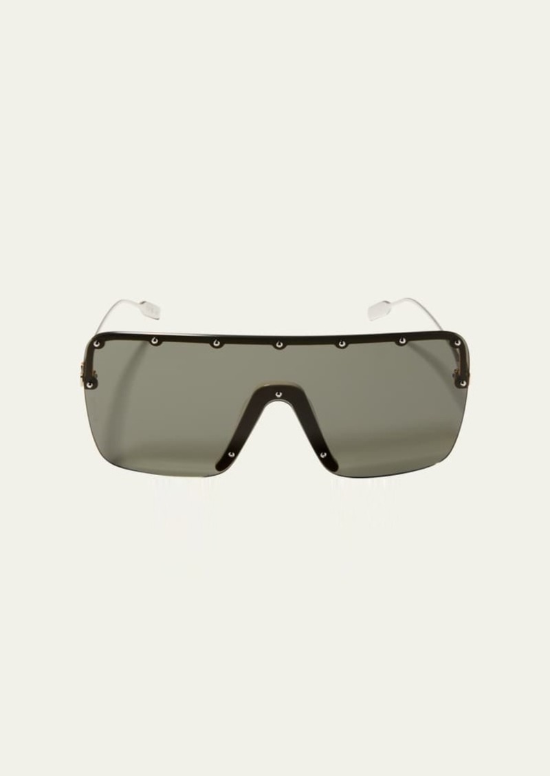 Gucci Men's GG-Logo Metal Shield Sunglasses