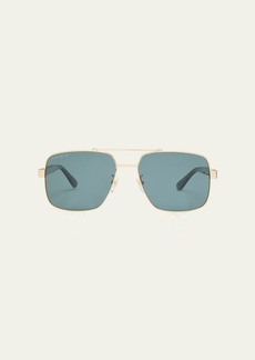 Gucci Men's GG0529Sm Double-Bridge Aviator Sunglasses