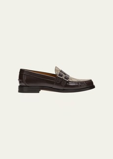 Gucci Men's Kaveh Canvas and Leather Double-Monk Loafers