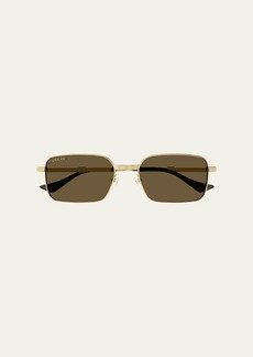 Gucci Men's Metal Rectangle Sunglasses