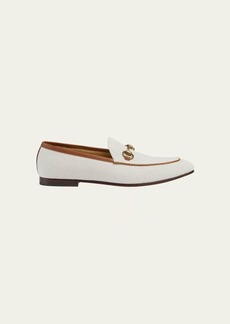 Gucci Men's New Jordaan Canvas Bit Loafers